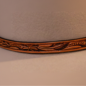 The Wayfinder - Arrowhead Crown, Belly Curl and Antique Wildrose Hatband